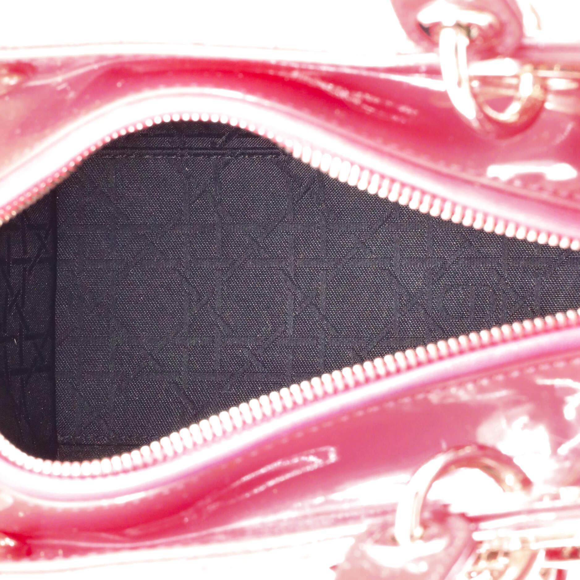 Christian Dior Lady Dior Bag Cannage Quilt Patent Medium 1