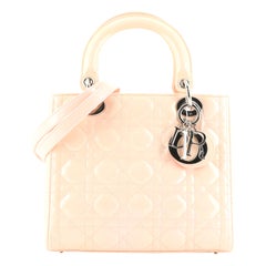 Christian Dior Lady Dior Bag Cannage Quilt Patent Medium