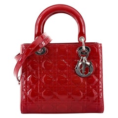 Christian Dior Lady Dior Bag Cannage Quilt Patent Medium