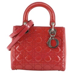Christian Dior Sac Lady Dior Cannage Quilt Patent Moyen