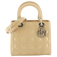 Christian Dior Lady Dior Bag Cannage Quilt Patent Medium 
