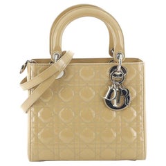 Christian Dior Lady Dior Bag Cannage Quilt Patent Medium 
