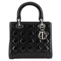 Christian Dior Lady Dior Bag Cannage Quilt Patent Medium