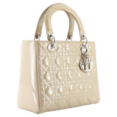 Christian Dior Lady Dior Bag Cannage Quilt Patent Medium