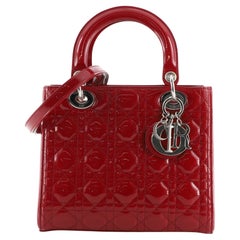 Christian Dior Lady Dior Bag Cannage Quilt Patent Medium