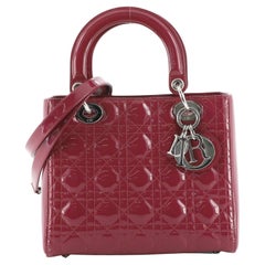 Christian Dior Lady Dior Bag Cannage Quilt Patent Medium