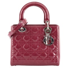 Christian Dior Lady Dior Bag Cannage Quilt Patent Medium