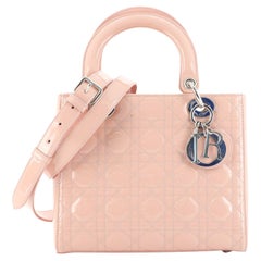 Christian Dior Lady Dior Bag Cannage Quilt Patent Medium