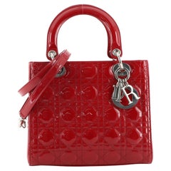 Christian Dior Lady Dior Bag Cannage Quilt Patent Medium