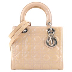Christian Dior Lady Dior Bag Cannage Quilt Patent Medium