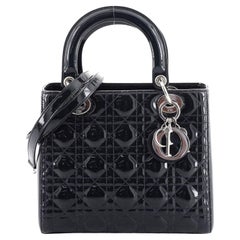Christian Dior Sac Lady Dior Cannage Quilt Patent Moyen