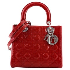 Christian Dior Lady Dior Bag Cannage Quilt Patent Medium