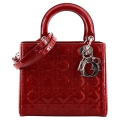 Christian Dior Lady Dior Bag Cannage Quilt Patent Medium