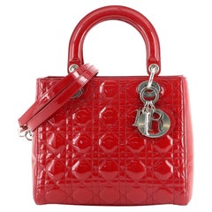 Christian Dior Sac Lady Dior Cannage Quilt Patent Moyen