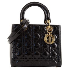 Christian Dior Lady Dior Bag Cannage Quilt Patent Medium