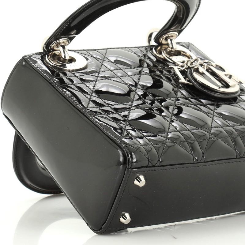 Christian Dior Lady Dior Bag Cannage Quilt Patent Mini At 1stdibs