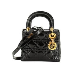 Christian Dior Lady Dior Bag Cannage Quilt Patent Mini