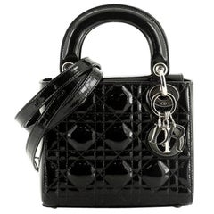 Christian Dior Lady Dior Bag Cannage Quilt Patent Mini 