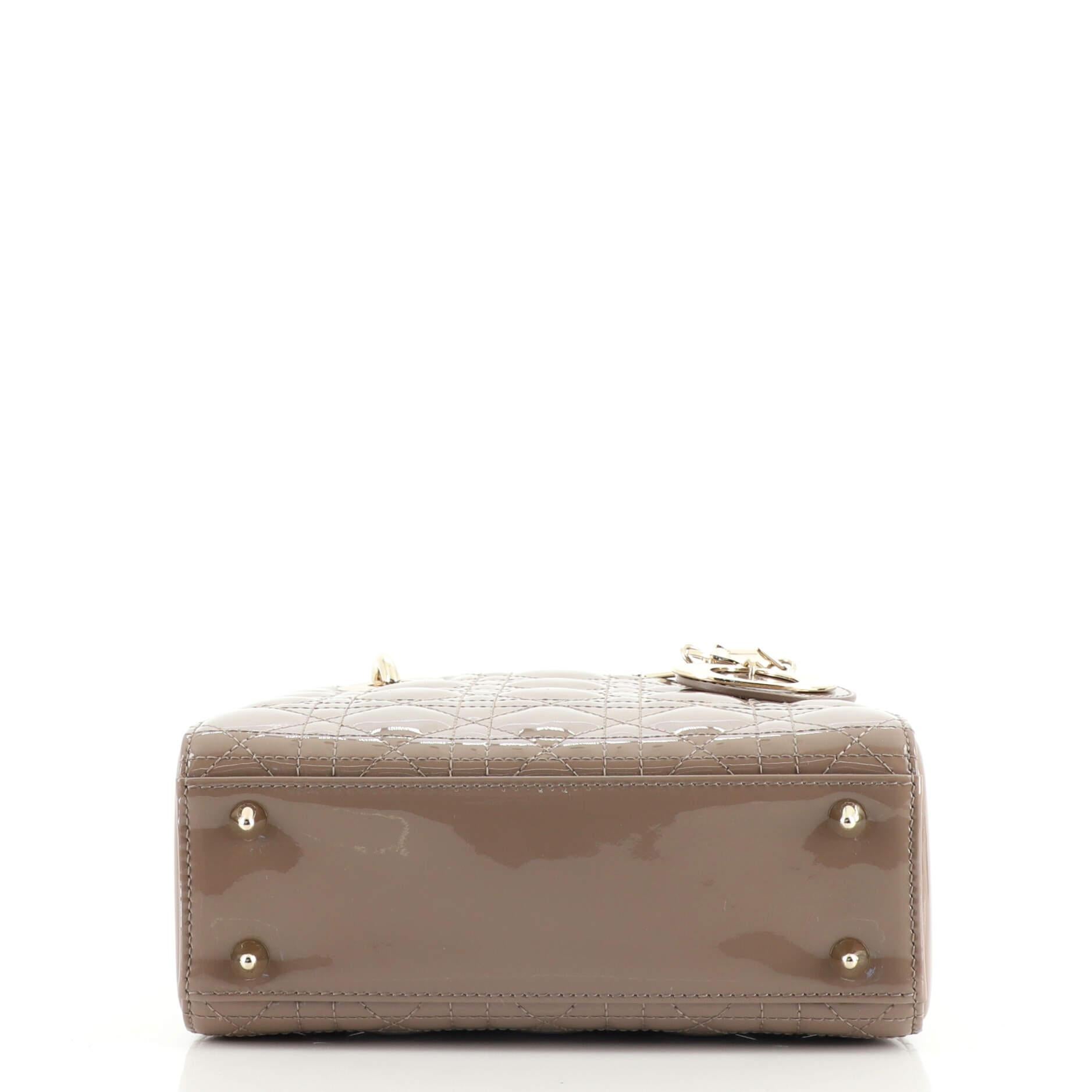Women's or Men's Christian Dior Lady Dior Bag Cannage Quilt Patent Small