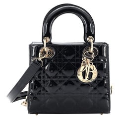 Christian Dior Lady Dior Bag Cannage Quilt Patent Small