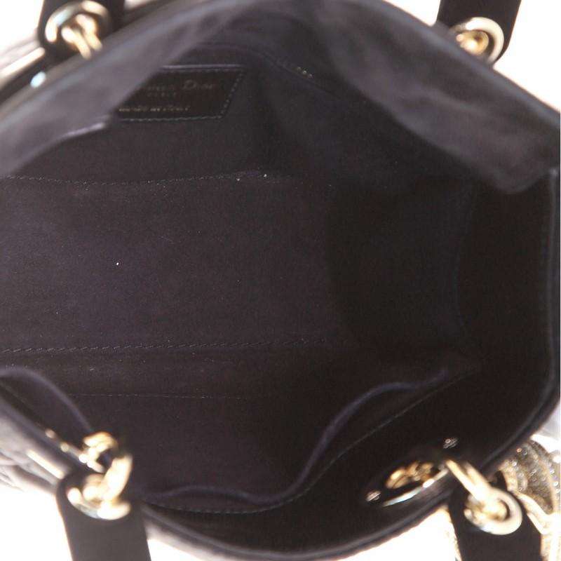 Christian Dior Lady Dior Tasche Cannage Quilt Satin mit Kristallanhängern Mini für Damen oder Herren