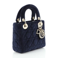 Christian Dior Lady Dior Tasche Cannage Quilt Samt Mini