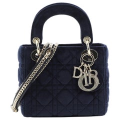 Christian Dior Lady Dior Bag Cannage Quilt Velvet Mini