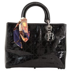 Christian Dior Lady Dior Bag Cannage Stitch Patent Large