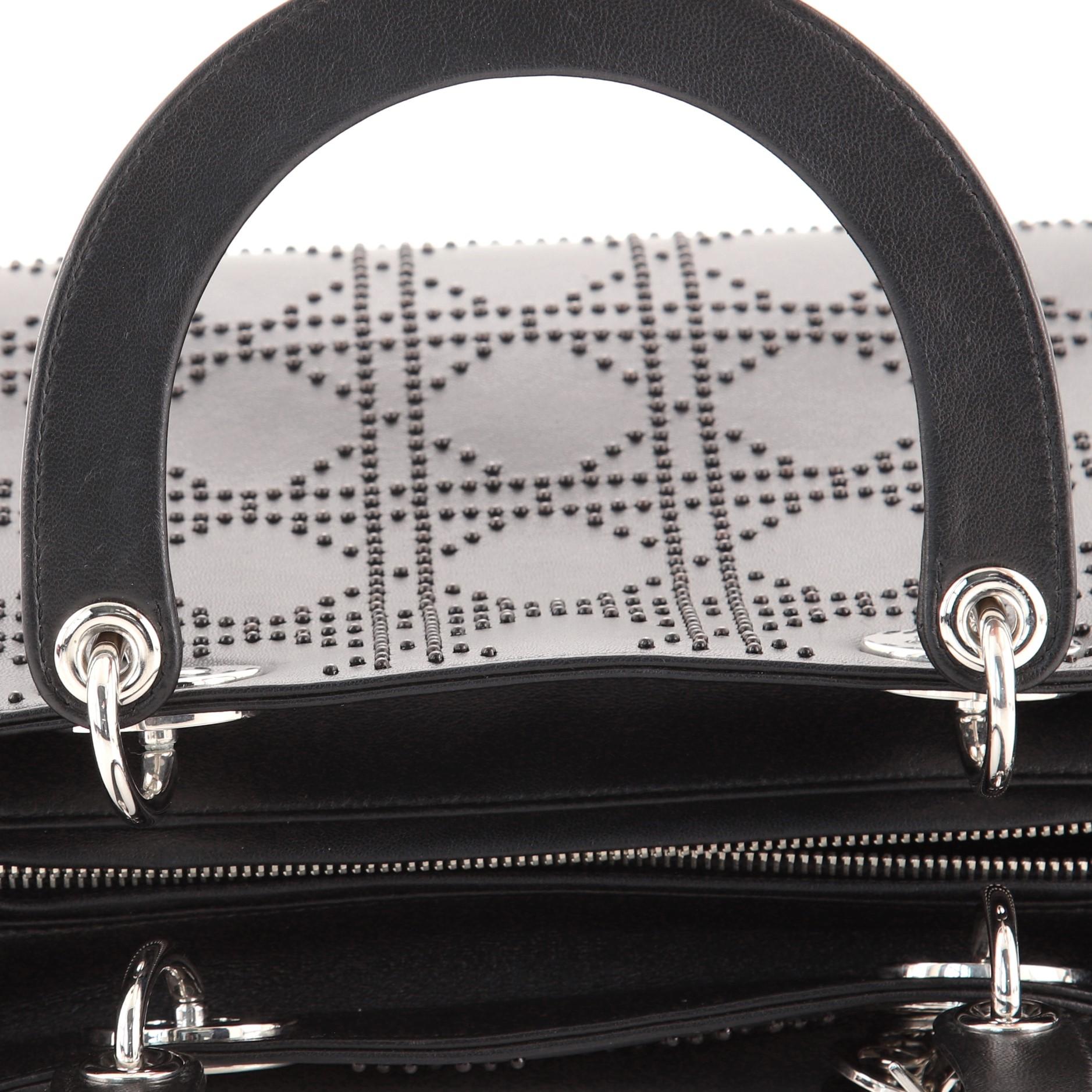 Christian Dior Lady Dior Bag Cannage Studded Lambskin Medium 2