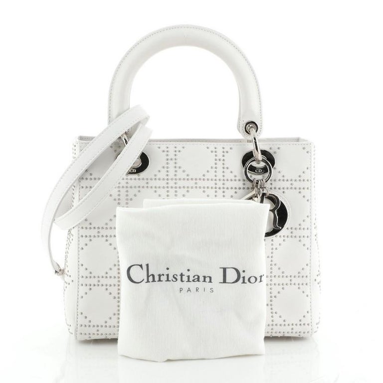 Christian Dior Lady Dior Bag Cannage Studded Leather Medium At 1stdibs