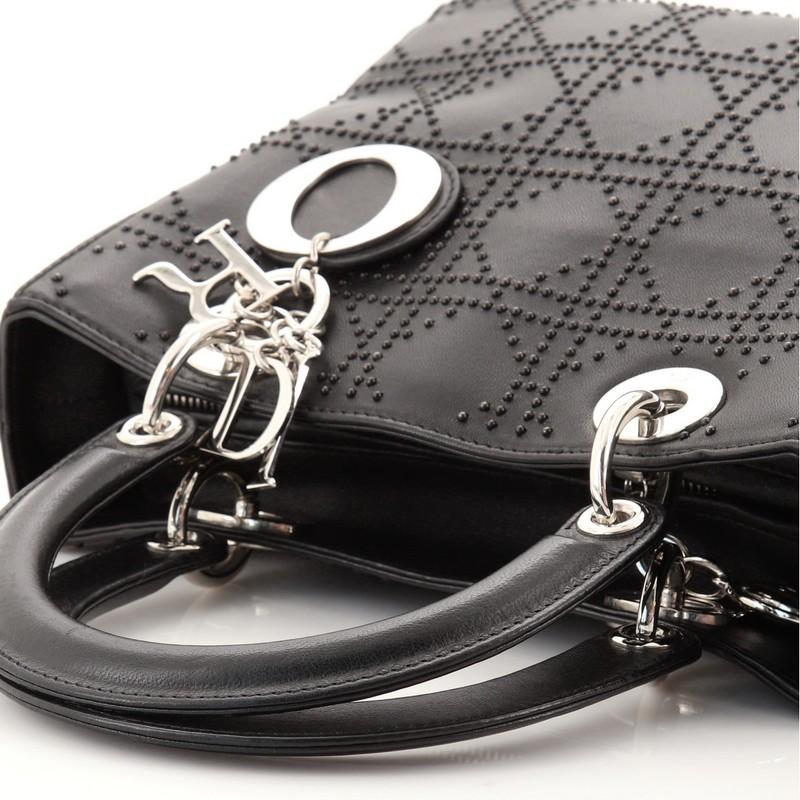 Christian Dior Lady Dior Bag Cannage Studded Leather Medium 2