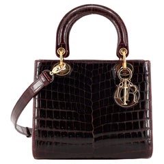 Sac Christian Dior Lady Dior en crocodile de taille moyenne