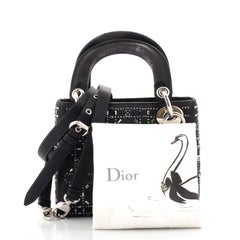 Christian Dior Lady Dior Bag Crystal Embellished Cannage Quilt Satin Mini