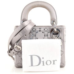Christian Dior  Lady Dior Bag Crystal Embellished Cannage Quilt Satin Mini