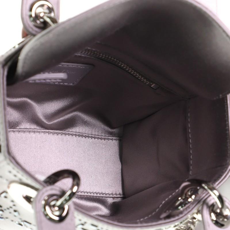  Mini sac Christian Dior Lady Dior cannage matelassé en satin orné de cristaux Unisexe 