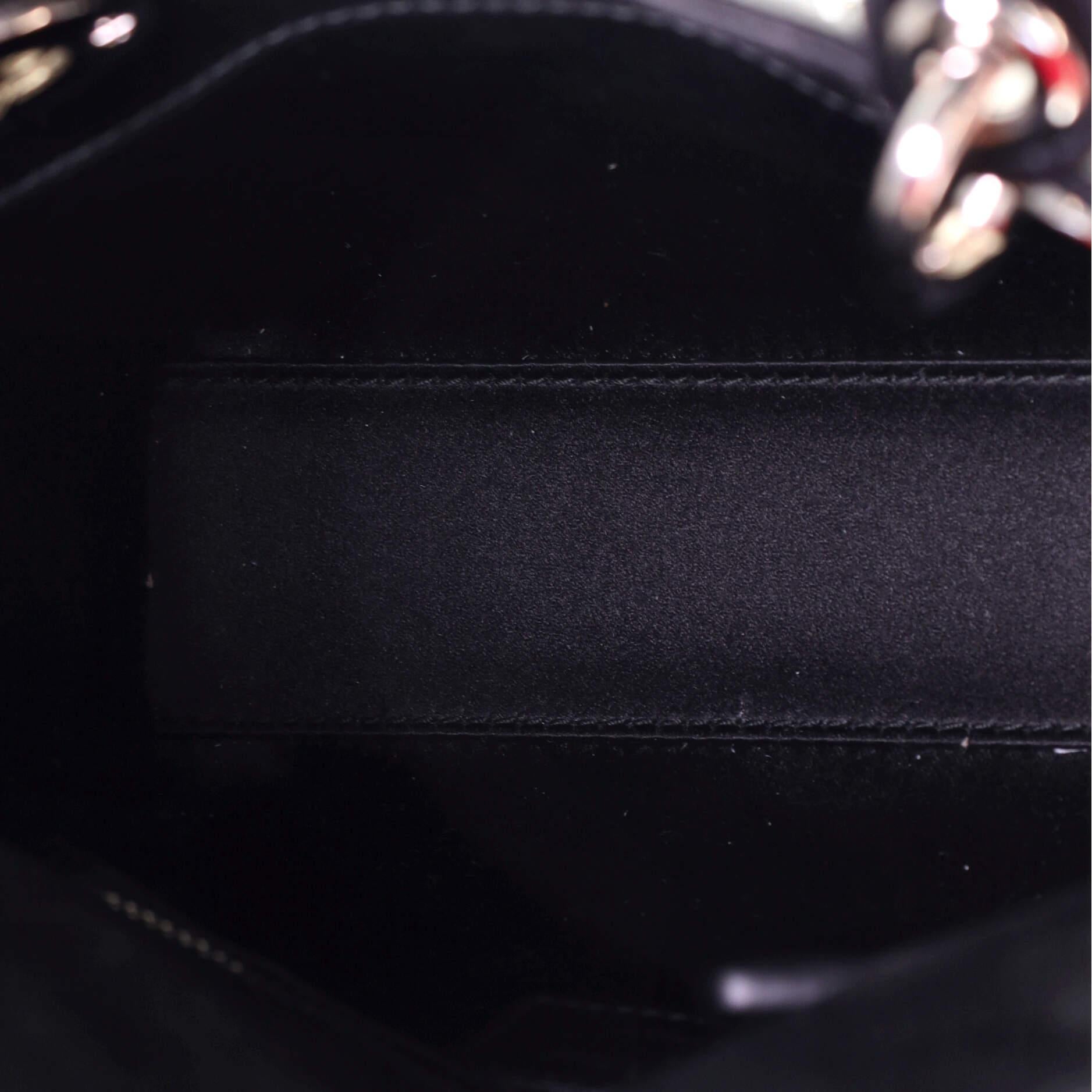 Black Christian Dior Lady Dior Bag Crystal Embellished Cannage Quilt Satin Mini