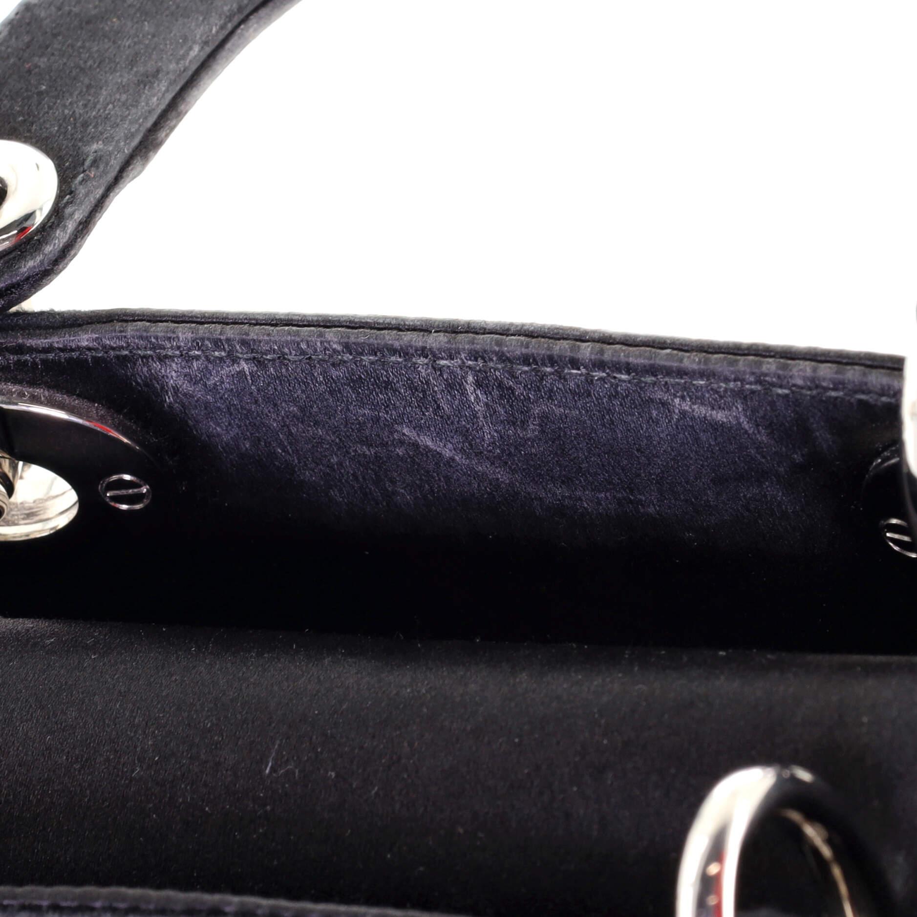 Christian Dior Lady Dior Tasche Crystal verschönert Cannage gesteppt Satin Mini 3