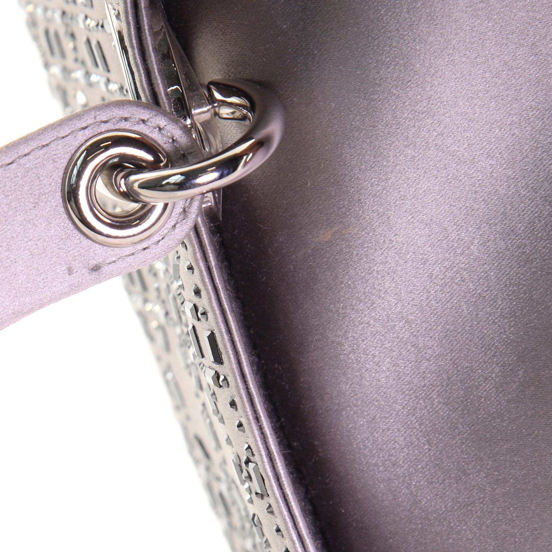 Women's or Men's Christian Dior Lady Dior Bag Crystal Embellished Cannage Quilt Satin Mini