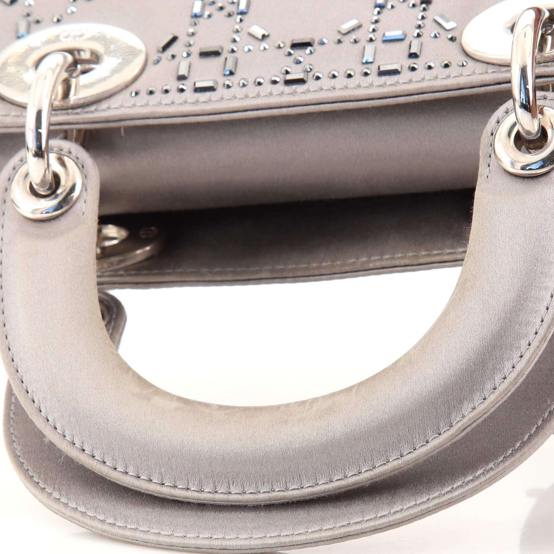 Christian Dior  Lady Dior Bag Crystal Embellished Cannage Quilt Satin Mini 1