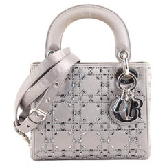 Christian Dior  Lady Dior Bag Crystal Embellished Cannage Quilt Satin Mini