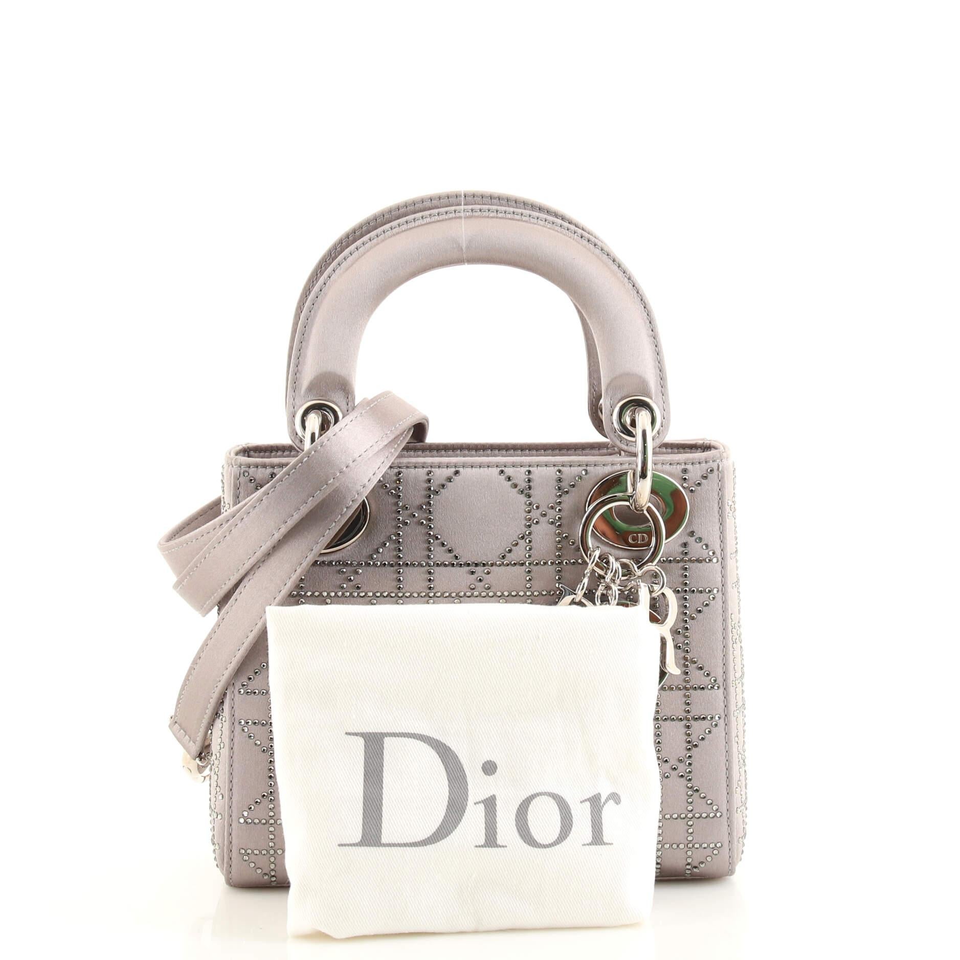 Christian Dior Saddle Handbag Satin With Crystals Mini at 1stDibs