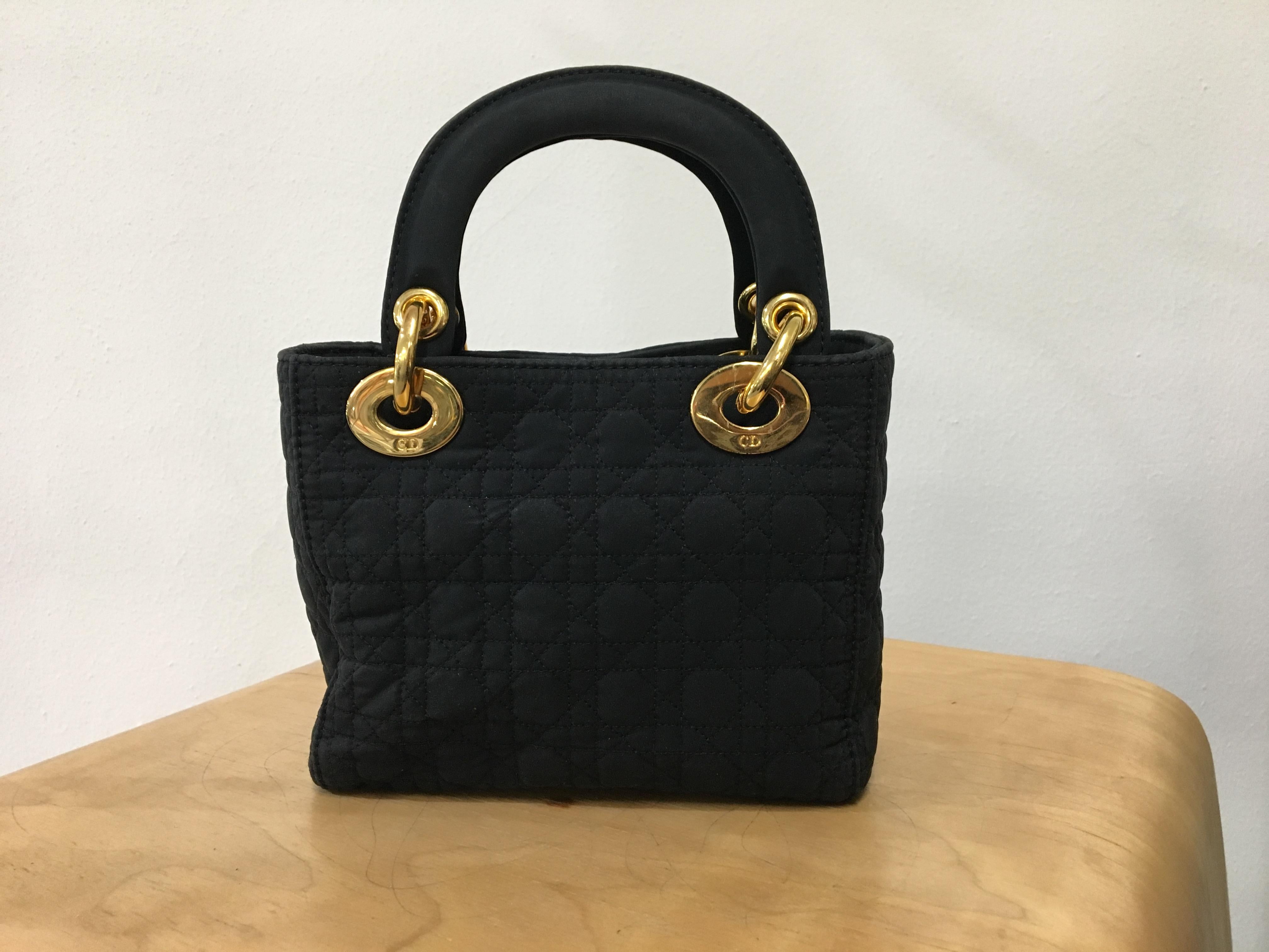 Black Christian Dior Lady Dior Bag For Sale