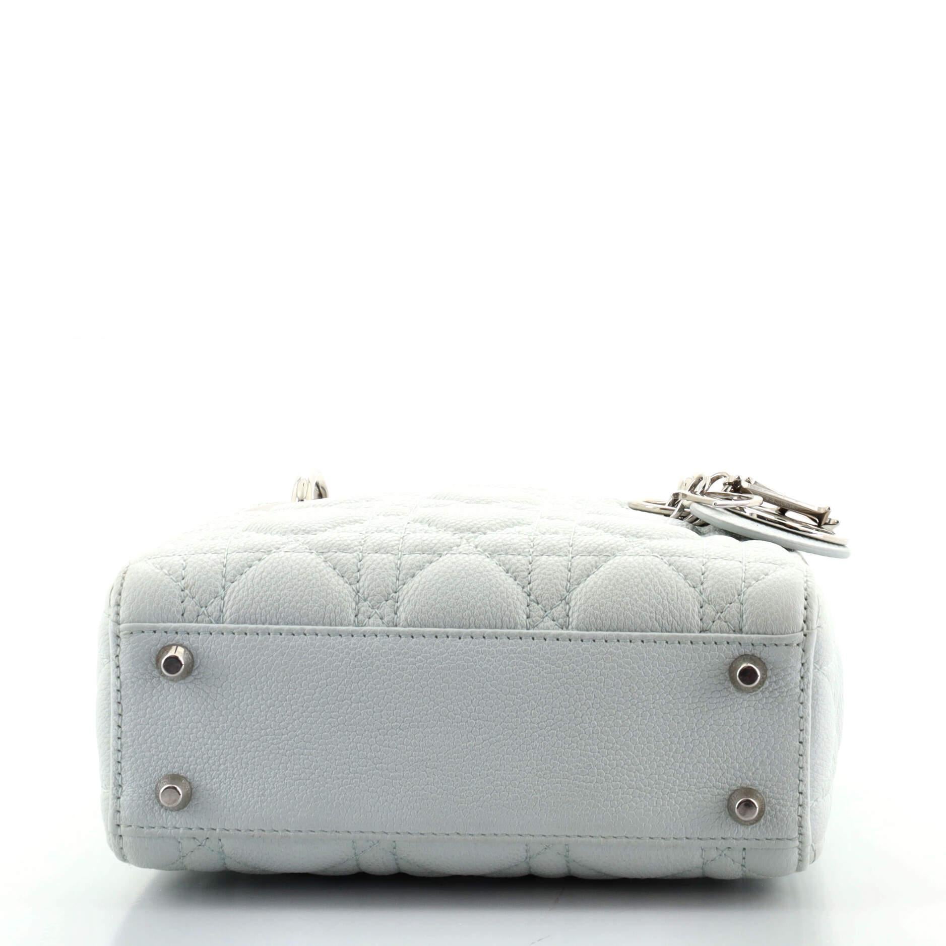 Christian Dior Lady Dior Tasche Genarbtes Kalbsleder Mini im Zustand „Gut“ in NY, NY