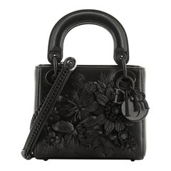 Christian Dior Lady Dior Bag Leather with Floral Applique Mini