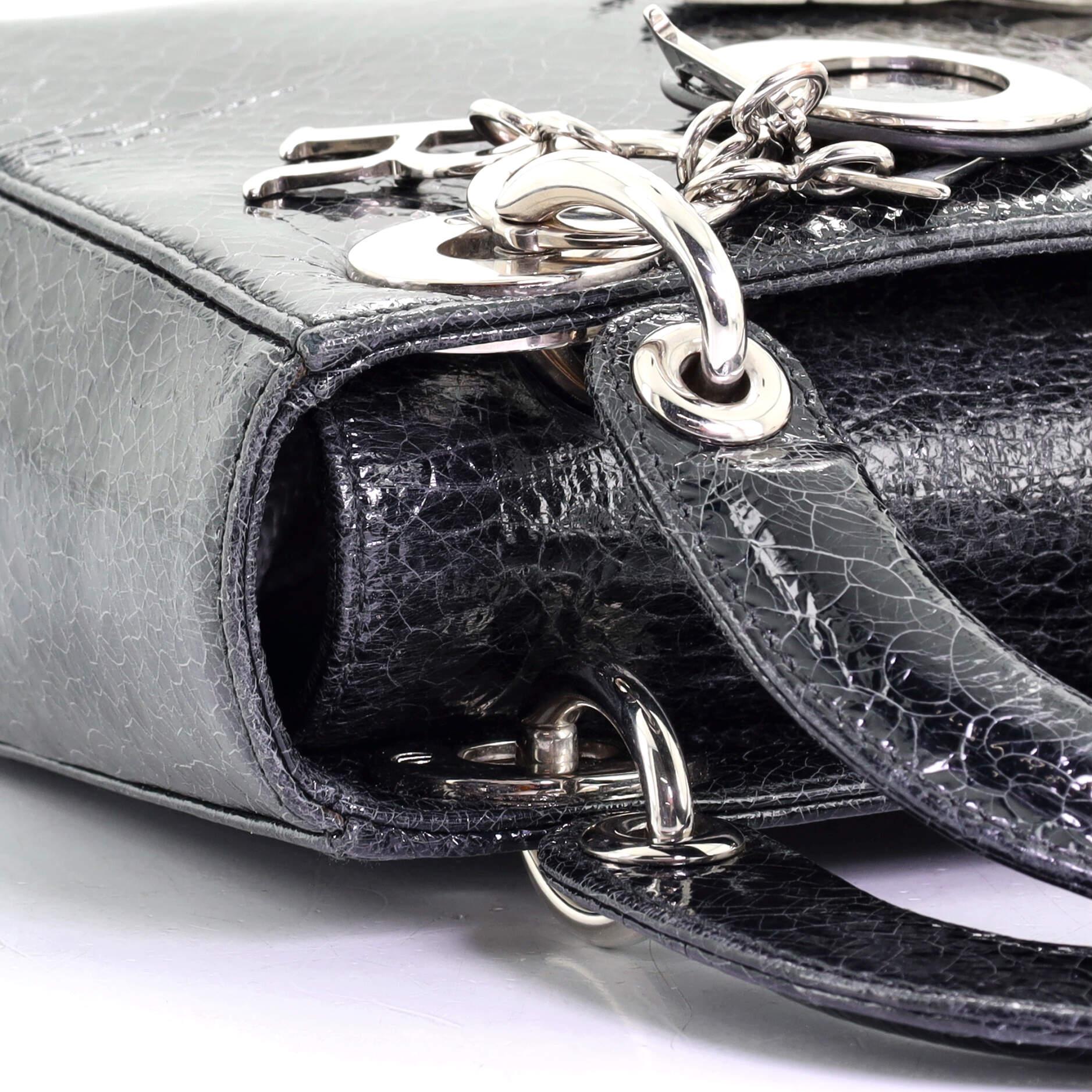 Christian Dior Lady Dior Tasche Limited Edition verschönert Crackled Deerski 3