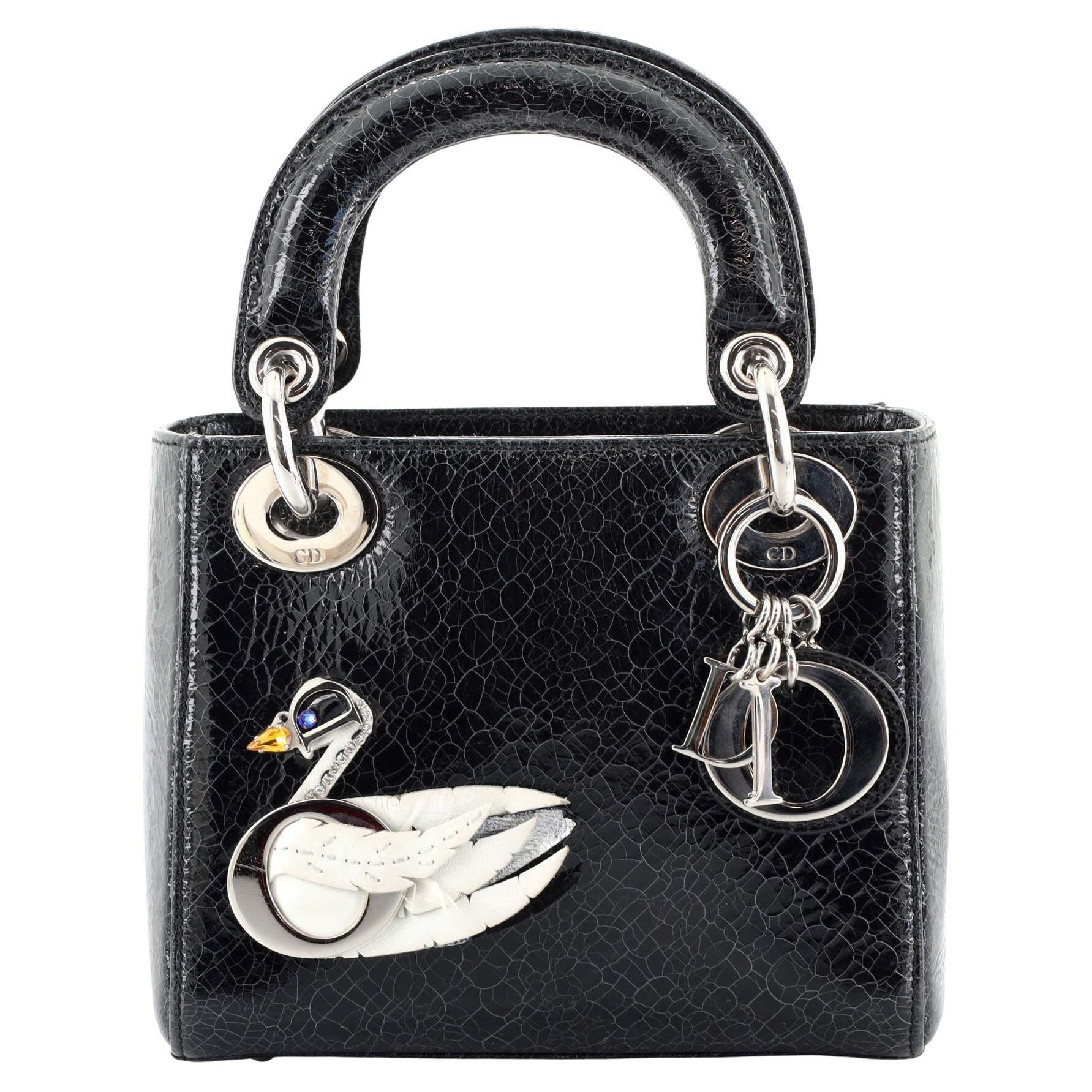 Christian Dior Lady Dior Bag Limited Edition Embellished Crackled Deerski