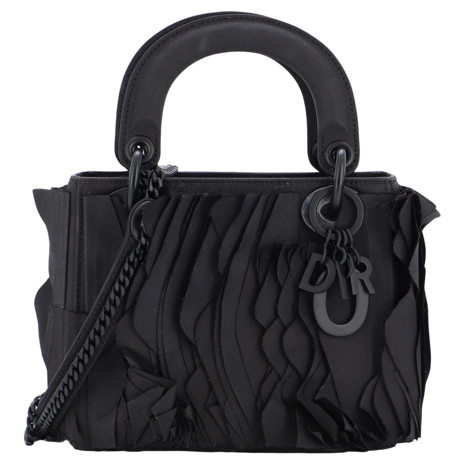 Lady Dior Matte Black Bag - 3 For Sale on 1stDibs  lady dior mat black, matte  black lady dior, lady dior black matte