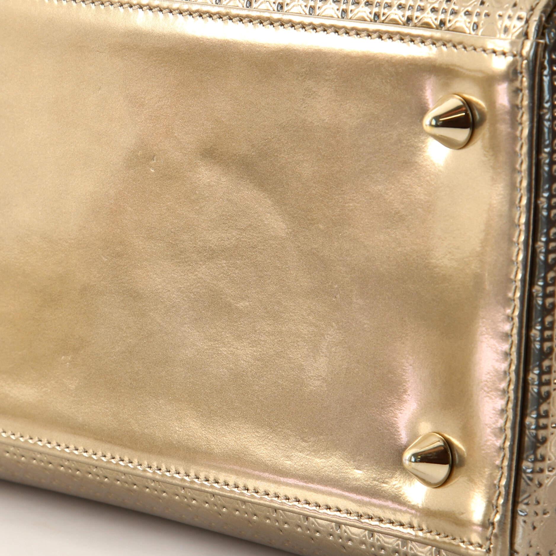 Christian Dior Lady Dior Bag Micro Cannage Metallic Calfskin Medium 3