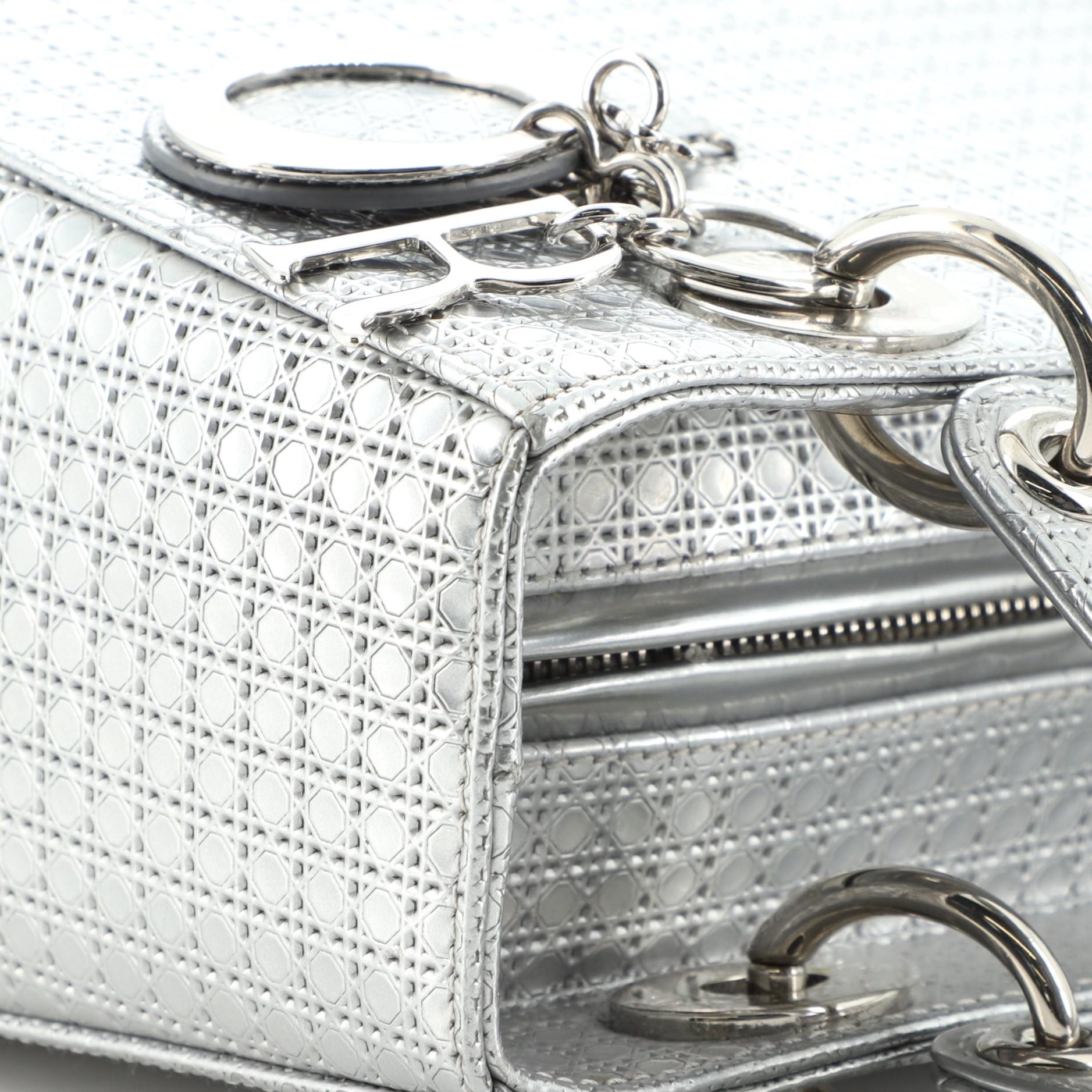 Christian Dior Lady Dior Bag Micro Cannage Metallic Calfskin Medium 1
