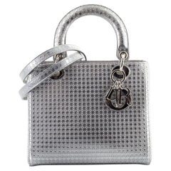 Christian Dior Lady Dior Bag Micro Cannage Metallic Calfskin Medium